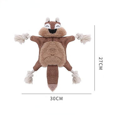 Plüschspielzeug für Hunde, interaktives Spielzeug mit Fuchs, Eichhörnchen und Waschbär und Soundfunktionen (1 Stück)