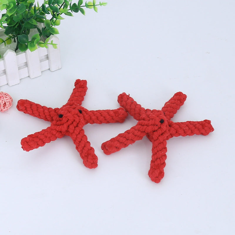 Spielzeug für den Hund, Interaktives Spielzeug mit Seestern-Design und geknotetem Baumwollseil für Spaß und Beschäftigung