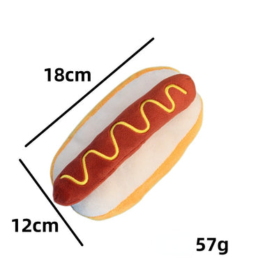 Kuscheltier für den hund, Simulation Hotdog-förmiges mit Quietschfunktion für interaktive Aktivitäten, Backenzahn