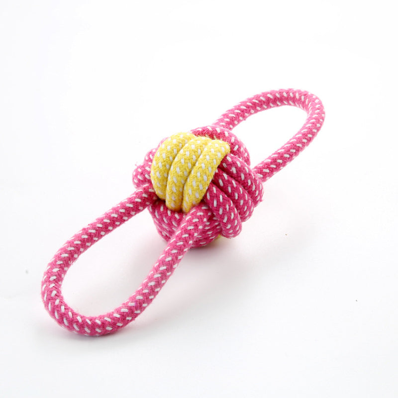 Spielbälle für Hunde, Hundespielzeugball aus Baumwollseil, 5 zweifarbige Designs robustes und kaufestes (1 Stück)