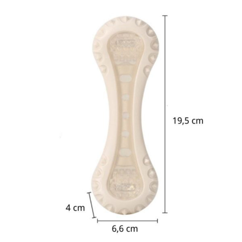 Kauknochen Hund, Hunde-Kauspielzeug für gesunde Zähne, in zwei Größen erhältlich, einfach zu reinigen, Weiß (1 Stück)