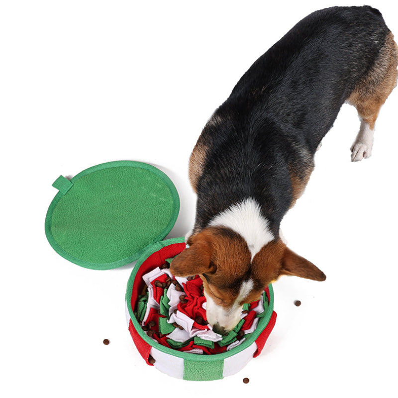 Hunde Intelligenzspielzeug, Weihnachtsfarben-Schnüffelbox, Interaktives Slow Food Spielzeug für Hunde, Anti-Rutsch (1 Stück)