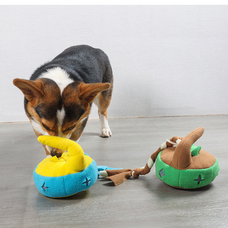Hunde Intelligenzspielzeug, Eiskurve-Schnüffelspielzeug für Hunde, Bissfest, Futterspielzeug, BB-Sound, Zwei Farben