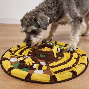 Hunde Intelligenzspielzeug, Bienenthema Schnüffelmatte mit Quietsch zum Spiel- und Futtertraining, Großem Spielspaß