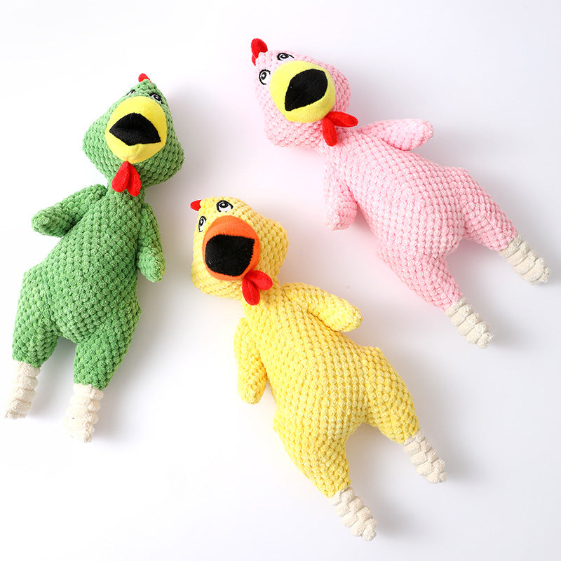 Kuscheltier für Hunde, Buntes Ananas-Plüsch-Schreihuhn mit Quietscher, lustiges Hundespielzeug in Grün, Pink und Gelb