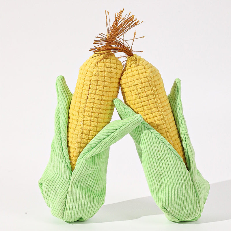 Kuscheltier für den Hund, Plüsch, maisförmiges Spielzeug mit Geräusch, Ideal für Hunde zum Kauen & Spielen