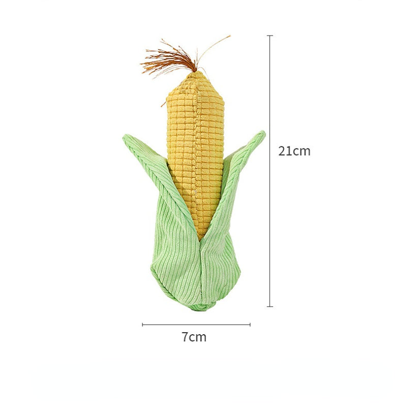 Kuscheltier für den Hund, weiches Mais Spielzeug mit Geräusch, 21x7x7cm, ideal für das Kauen und Spielen