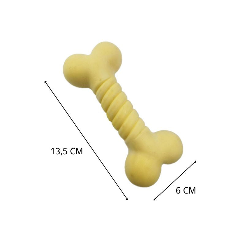 Kauknochen Hund, Widerstandsfähiges Kauspielzeug für gesunde Zähne, erhältlich in drei Farben, 13,5 cm lang (1 Stück)