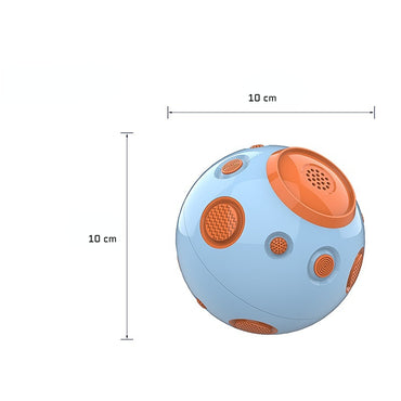 Spielzeug für den Hund, 10 cm Mond Hundeball, Interaktives & Geräuscherzeugendes Spielzeug in Grün, Blau und Orange