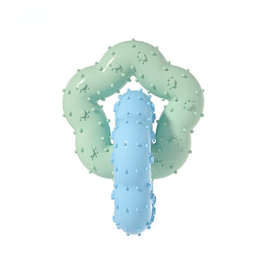 Spielzeug für den Hund, Doppelring Blütenring Kauspielzeug Hund, Zahnreinigung mit Tricolor-Optionen für alle Hunderassen