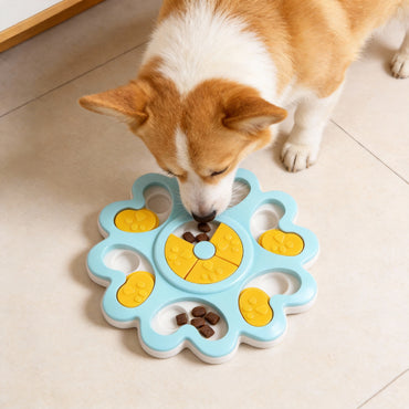 Hunde Intelligenzspielzeug, Blau Blütenförmiger Rand Hundespielzeug, Futterversteck Spiel, Langsame Fütterung für alle Hunde