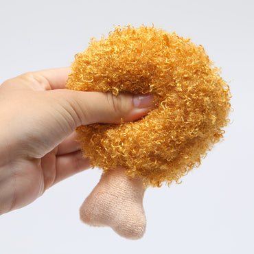 Kuscheltier für Hunde, Hähnchenbein mit Quietscher, langlebig & niedlich, Entspannungsspielzeug für kleine und große Hunde