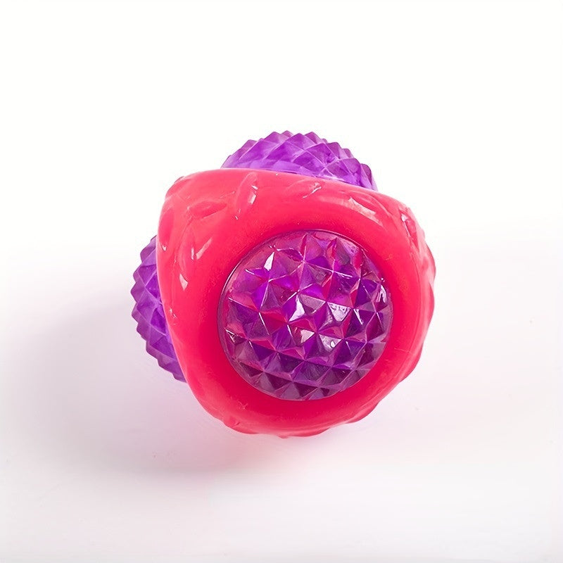 Hundespielzeug Unkaputtbar, 8 cm Hundeball, LED-aufleuchtendem Diamantball in Drei Farben, für Jagen & Spielen im Freien