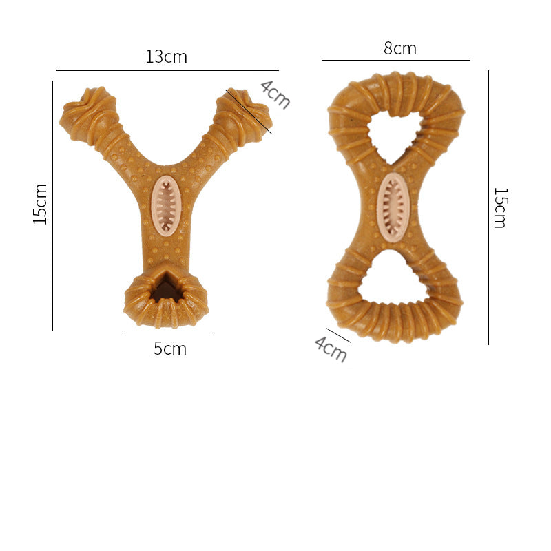 Hund spielzeug, Y-Form und Knochenform Futterspielzeug aus TPR, Holzspäne & PP, Zahnreinigung & Spiel für alle Hunderassen