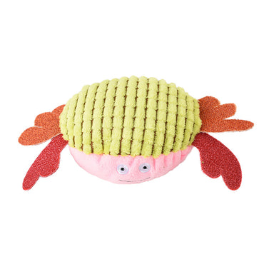 Kuscheltiere für Hunde, Krabben Kauspielzeug aus Maissamt, mit BB-Geräusch, Pink & Blau, ideal für Spiel und Zahnreinigung (1 Stück)