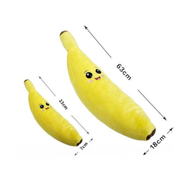 Kuscheltier für den Hund, Cartoon-Banane aus weichem Plüsch mit BB-Geräusch, Schlafen & Spielen, Zwei Größen (1 Stück)