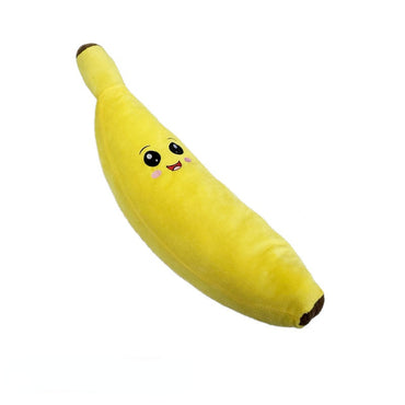 Kuscheltier für den Hund, Cartoon-Banane aus weichem Plüsch mit BB-Geräusch, Schlafen & Spielen, Zwei Größen (1 Stück)