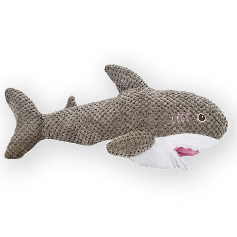 Hund Kuscheltiere, Grau Plüschhai mit Futterfach für interaktive Stunden, Kauspielzeug für Hunde, Zwei Größen erhältlich