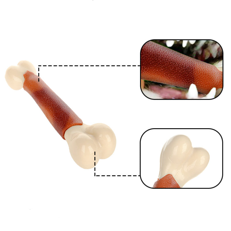 Kauknochen für Hunde, Fleischiges Aroma Nylonknochen, Bissfest, Zahnpflege Spielzeug, Drei Größen, Geeignet für alle Hunde