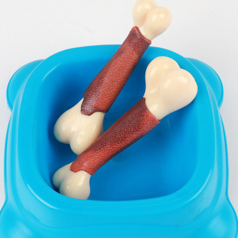 Kauknochen für Hunde, Fleischiges Aroma Nylonknochen, Bissfest, Zahnpflege Spielzeug, Drei Größen, Geeignet für alle Hunde