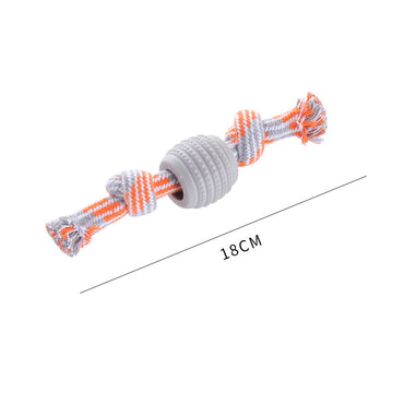 Unkaputtbares Hundespielzeug, Baumwollseil TPR Doppelknotenball für kräftige Kauer, Zerrspielzeug Hund, Sechs-Farben-Set