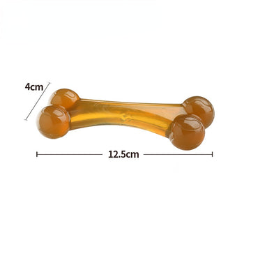 Kauknochen Hund, Robustes Hundespielzeug aus PU mit köstlicher Fleischgeschmack-Attraktion, zwei Größen für alle Hunde (1 Stück)