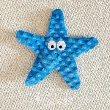 Hunde Intelligenzspielzeug, Plüsch Seestern mit Krinklepapier, BB-Sound & Futterversteck, Kauspielzeug, Vierfarbiger