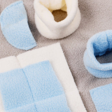 Hunde Intelligenzspielzeug, Schnüffelmatte, Interaktives Hundespielzeug zur Stressbewältigung, Rutschfest, blau & weiß