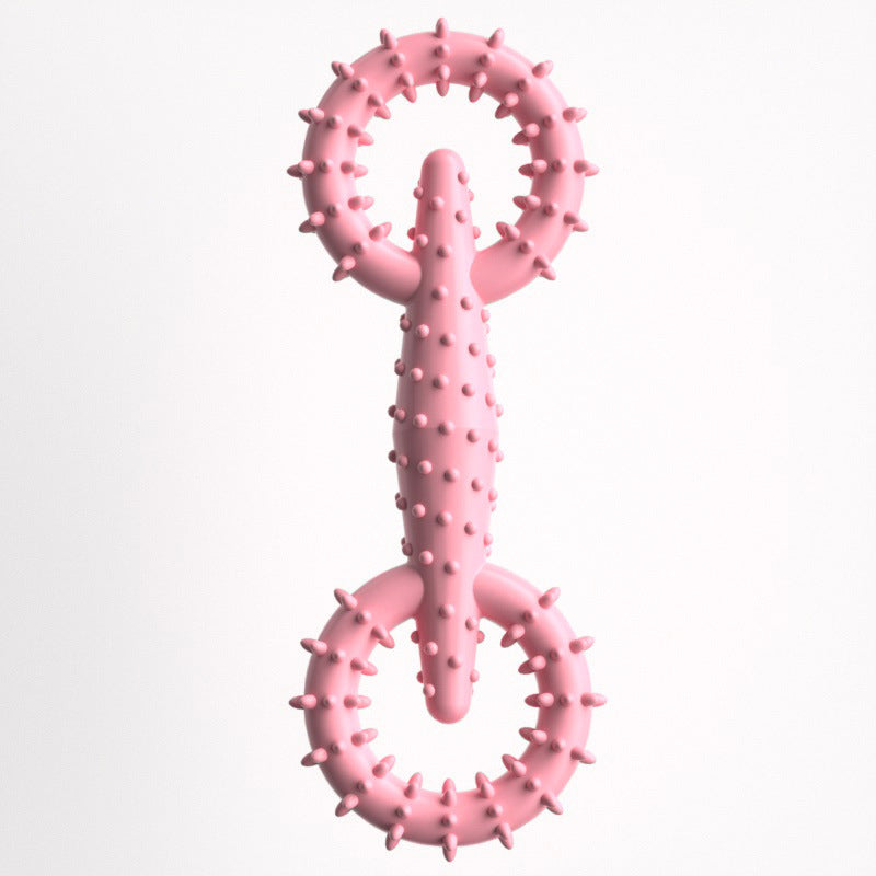 Unkaputtbares Hundespielzeug, TPR-Doppelring Kaustock, langlebiges Spielzeug für den Hund, ideal für Spielstunden, Drei Farben