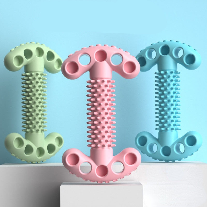 Unkaputtbares Hundespielzeug, Double T-Form Kauspielzeuge mit Weiche Dornen für Hunde, Robuste & leicht zu reinigen, Drei Farben