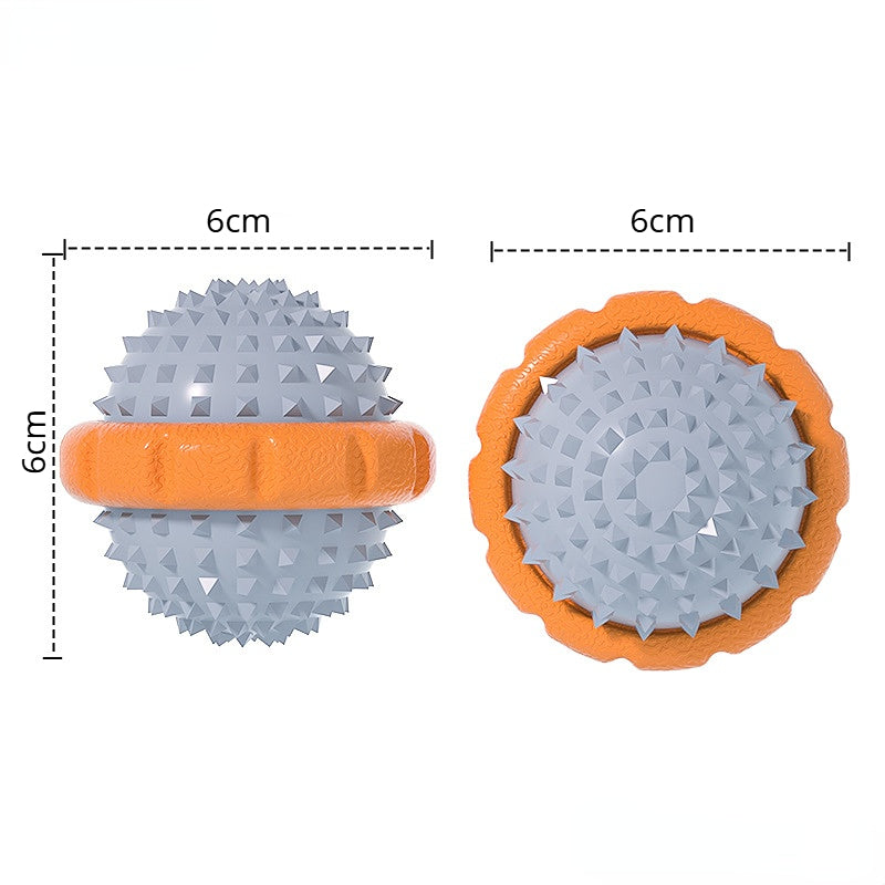 Hundespielzeug Unkaputtbar, TPR orange Hundeball mit Geräusch & Licht, langlebiges Welpenspielzeug, Zahnreinigung, Zwei Stile