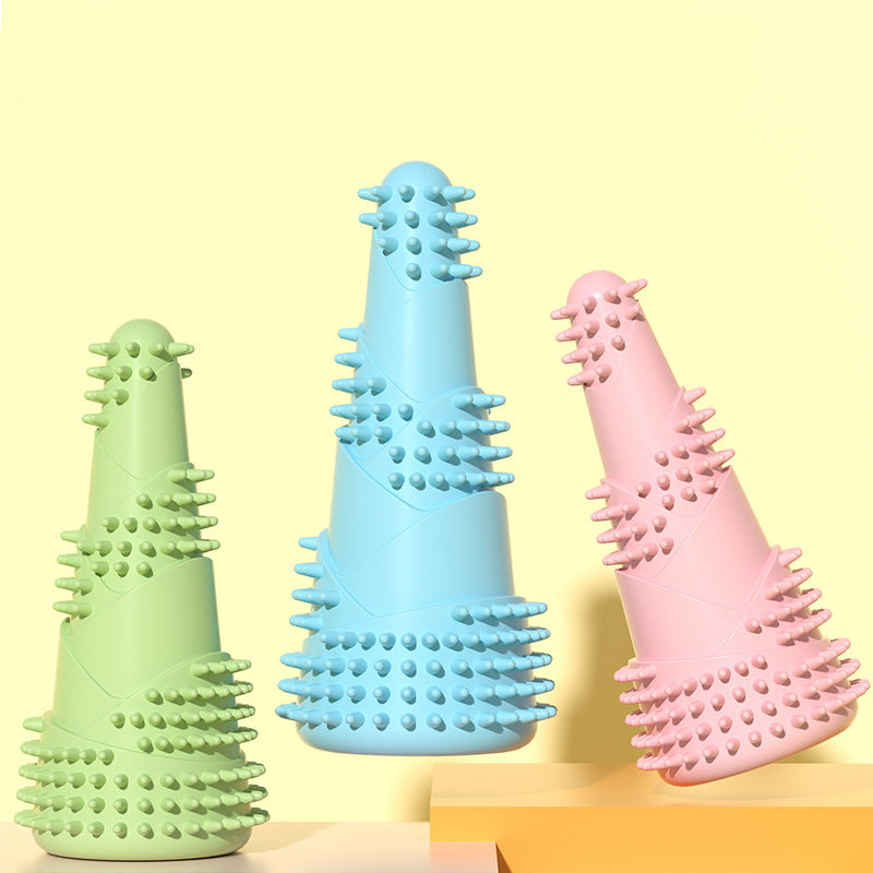 Hundespielzeug Unzerstörbar, TPR-Bambussprossen-Kaustab mit Backenzahn weicher Dorn, Kauspielzeug für Hunde, Drei Farben