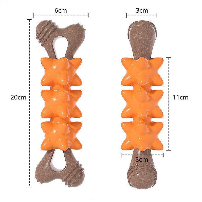 Kauknochen Hund, TPR Meteor-Knochen, PP & Holzfaser, Hundespielzeug Zahnpflege, Begleiten Sie Ihren Hund, Vier Farben