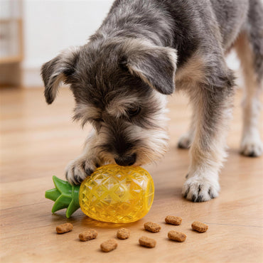 Spielzeug für den Hund, TPR-Interaktives Obstspielzeug, Hundespielzeug Quietschen, Intelligenzspielzeug mit Snackfunktion