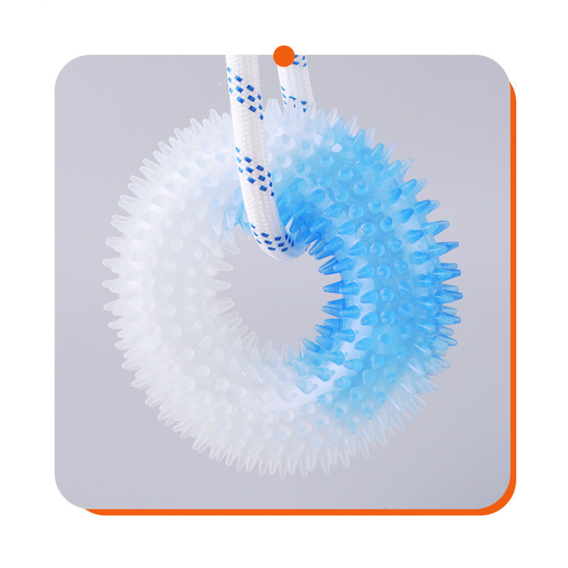 Hundespielzeug Unkaputtbar, Handseil Weicher Dornenring aus Gummi, für Interaktives Tauziehen-Spiel mit Hund, Drei Farben