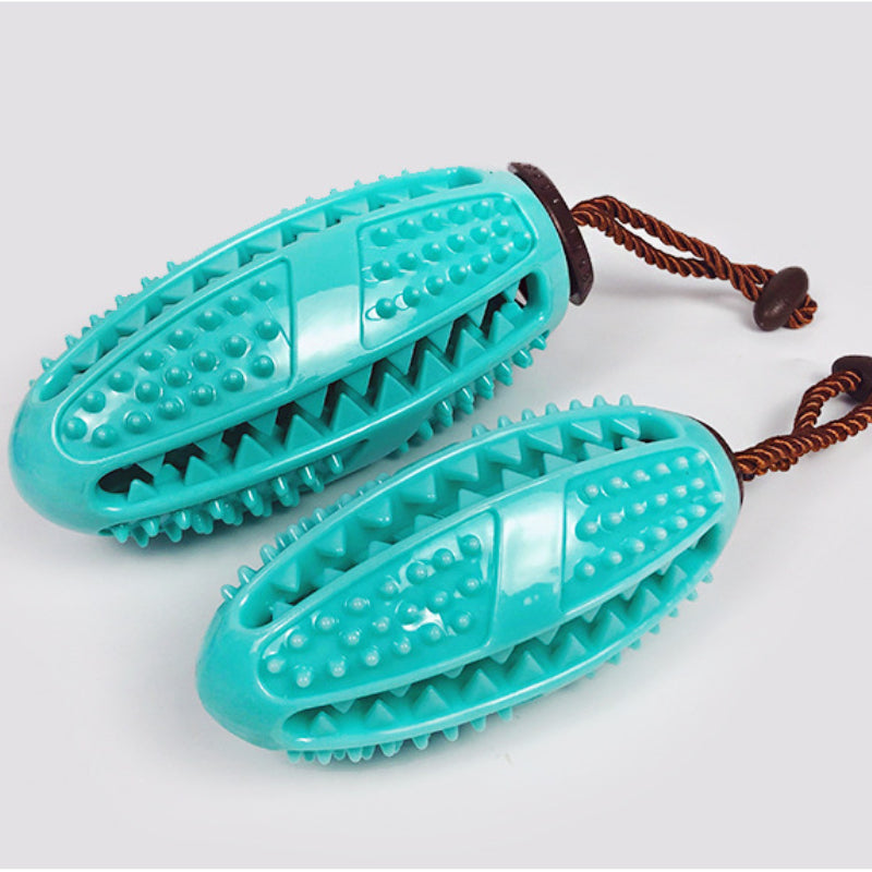 Unkaputtbares Hundespielzeug, Blau Ovales Fußball-kauspielzeug hund, für kleine & große Hunde zur Zahnreinigung, Zwei Größen