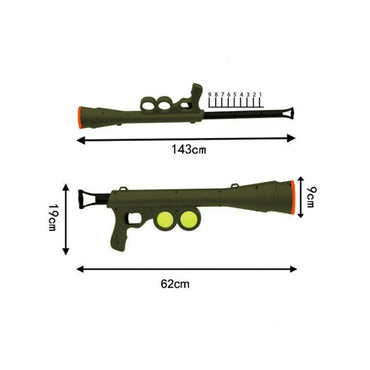 Hund Spielzeug, Interaktiver Grün Tennisballwerfer für Hunde aus ABS mit 2 Bällen, Praktisches Wurfspielzeug, Mit Umhängegurt