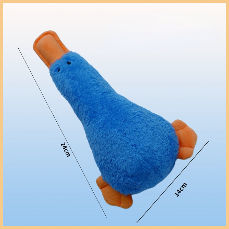 Kuscheltiere für Hunde, weiche blaue Plüschente, Kauspielzeug für die Zahnpflege, Hundespielzeug Beschäftigung