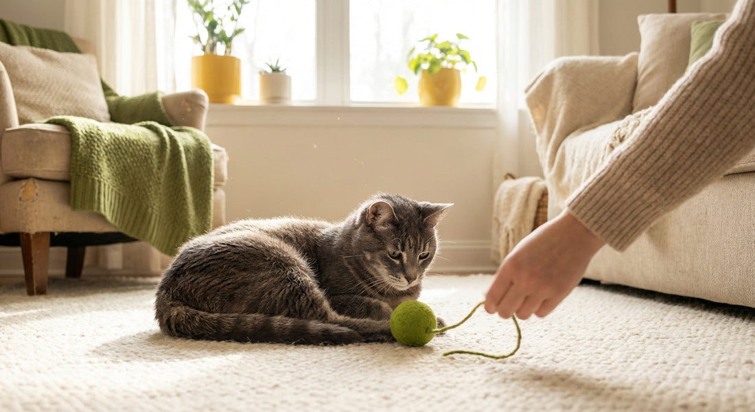 Mit der alten Katze Spielzeug benutzen -  PAWSOMETIME