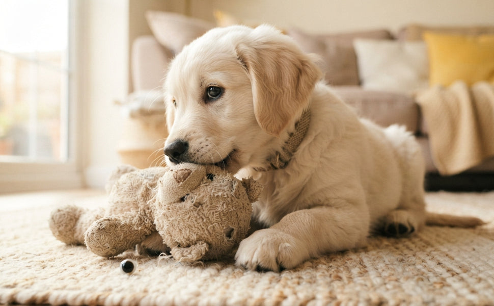 Warum kauen Welpen an Kuscheltieren verstehen - PAWSOMETIME