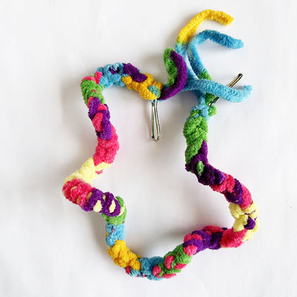 Vogel Spielzeug für Papageien, 50cm Bunte Plüsch Kletterseile, Hängendes Spielzeug für Vögel, Stehplatz für aktive Tiere