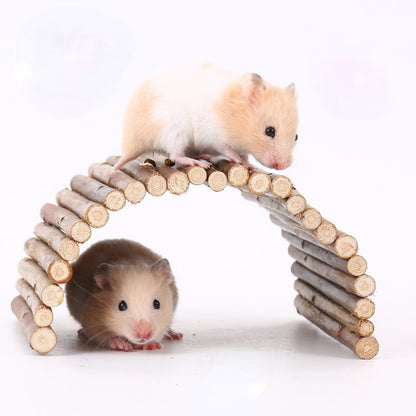 Hamster Spielzeug aus Holz, Bogenbrücke Baumloch Hamsterkäfige, Kreatives & sicheres Möbeldekoration Spielzeug für Nager