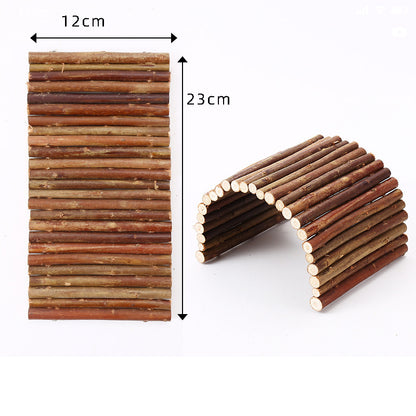 Hamster Spielzeug aus Holz, Bogenbrücke Baumloch Hamsterkäfige, Kreatives & sicheres Möbeldekoration Spielzeug für Nager