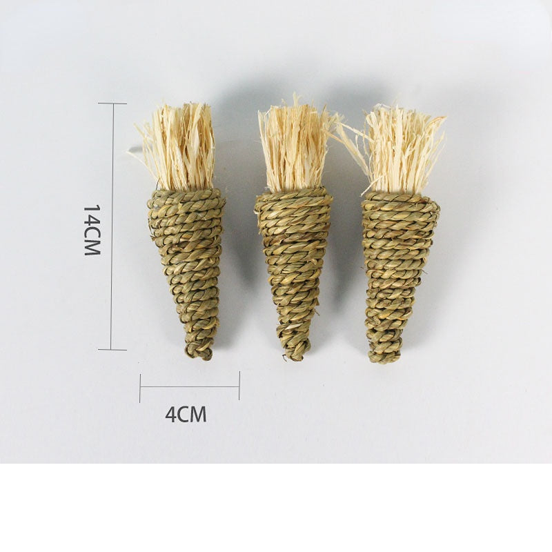 Kaninchen Spielzeug, Handgemachte Karotten aus Papierseil & Strohseil für Verschiedene Größen, Glückliche Spielen (2 Stücke)