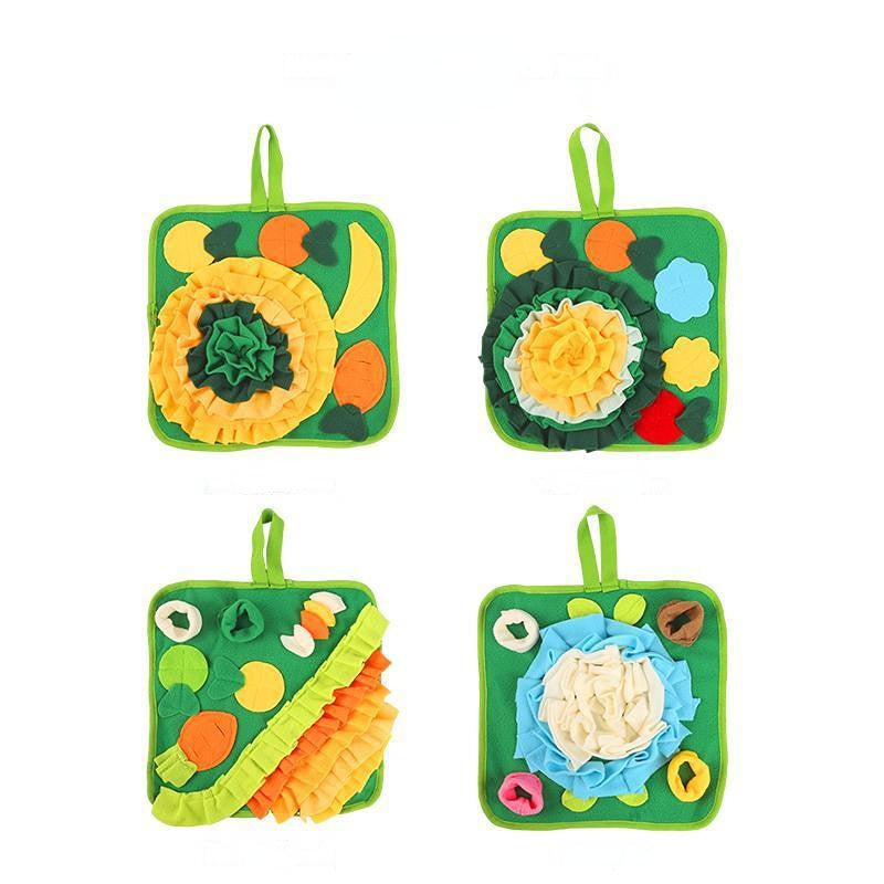 Kaninchen Spielzeug, Vier Farben Schnüffelteppich für Kaninchen, Meerschweinchen & Hamster, Futterspielzeug für Kleintiere