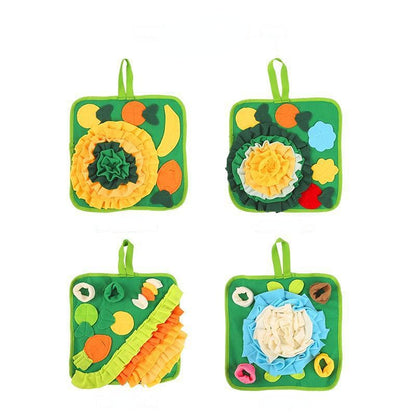 Kaninchen Spielzeug, Vier Farben Schnüffelteppich für Kaninchen, Meerschweinchen & Hamster, Futterspielzeug für Kleintiere