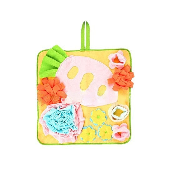 Kaninchen Spielzeug, Interaktives 50 cm Polar Fleece Schnüffelpad für geistige Anregung & Beschäftigung