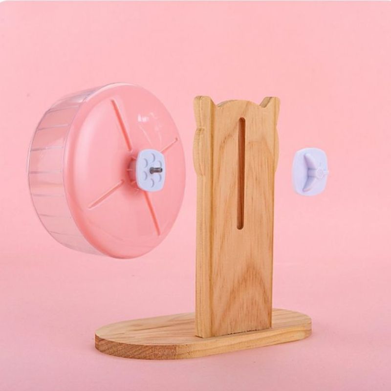 Hamster Spielzeug, Hamsterrad Ständer, Robuste Ständer aus Metall, Holz oder Acryl, Perfekt für aktive Hamster (1 Stück)