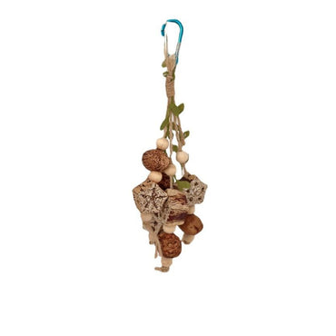 Wellensittich Spielzeug für Unterhaltung, Hochwertige Holzspielzeuge für Wellensittiche, 27cm, Vögel schärfen ihren Schnabel