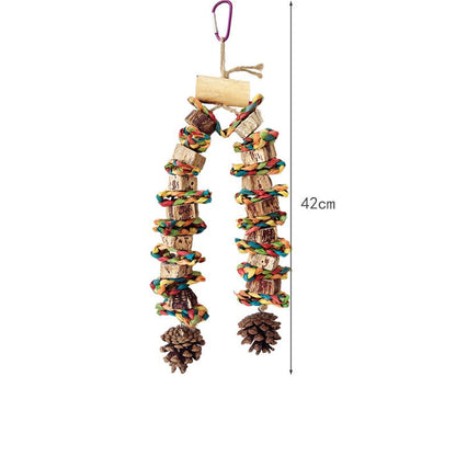 Wellensittich Spielzeug, Naturmaterialien für Vögel, Kau- und Spielzeug für Wellensittiche, mittelgroße bis große Vögel (1 Stück)